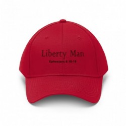 twill cap Liberty Man text