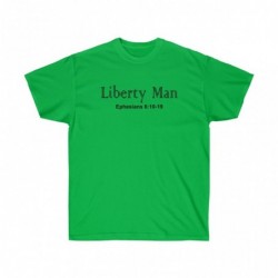 adult tee Liberty Man text